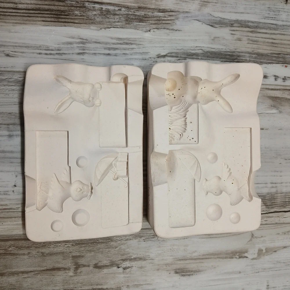 Vintage 1972 Duncan Ceramic Mold 504 Easter Bunny Chick‎ Place Cards Fresno CA